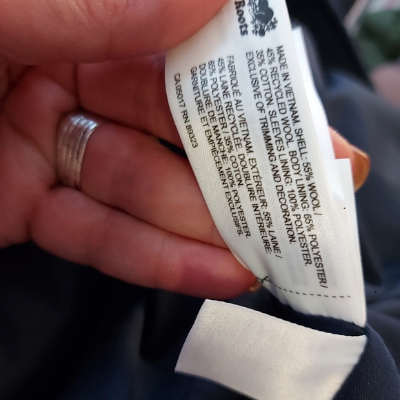 Roots Navy Wool Blend Peacoat - Picture 2 of 3